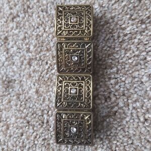 Gold Square Bracelet with Crystal Accents